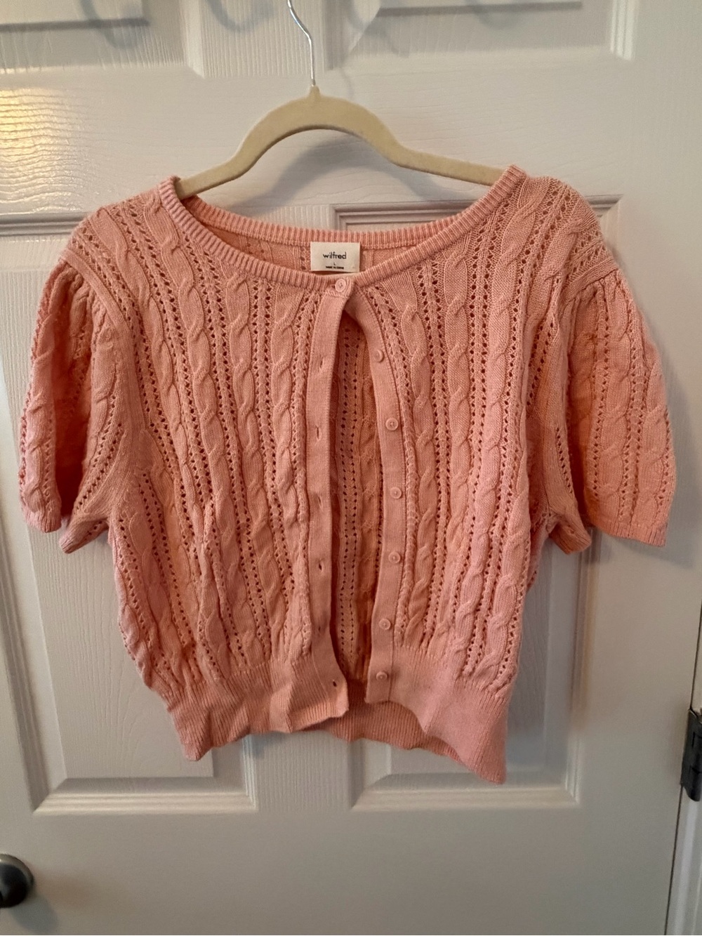 Aritzia Wilfred Pink Cardigan